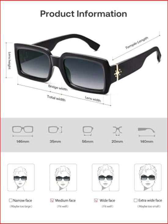 Trendy Retro Rectangle Polarized Sunglasses